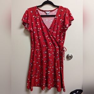 Arizona red floral wrap dress